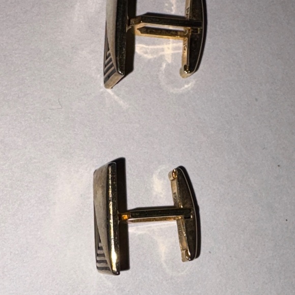 Gold Geometric Cufflinks - Picture 6 of 7